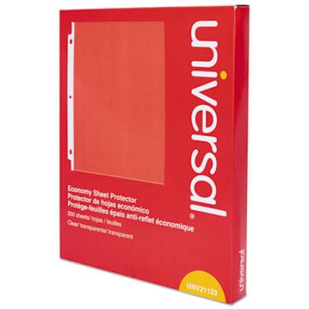 Universal Standard Sheet Protector, Economy, 8 1/2 x 11, Clear, 200/Box (21123)