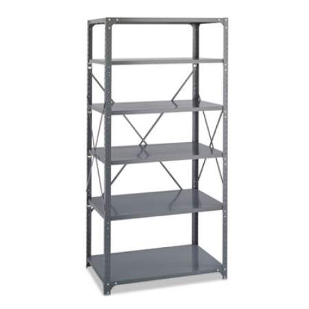 Safco Commercial Steel Shelving Unit, Six-Shelf, 36w x 24d x 75h, Dark Gray (6270)
