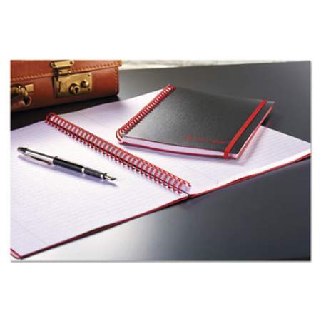 Black n' Red Twin Wire Poly Cover Notebook, 1 Subject, Wide/Legal Rule, Black Cover, 5.88 x 4.13, 70 Sheets (F67010)