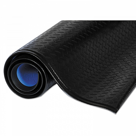Wear-Bond Comfort-King Anti-Fatigue Mat, Rectangular, Black Raised Deck Plate Surface, 24