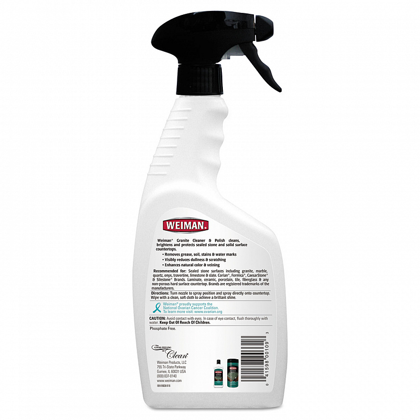 Granite Cleaner and Polish, Citrus Scent, 24 oz Spray Bottle, 6/Carton (109)