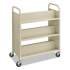 Safco Steel Book Cart, Six-Shelf, 36w x 18.5d x 43.5h, Sand (5357SA)