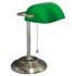 Alera Traditional Banker's Lamp, Green Glass Shade, 10.5"w x 11"d x 13"h, Antique Brass (LMP557AB)