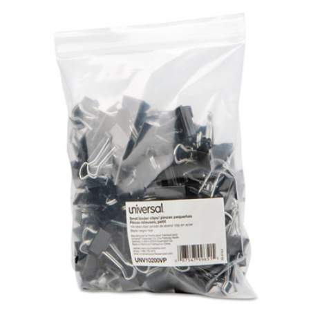 Universal Binder Clips in Zip-Seal Bag, Small, Black/Silver, 144/Pack (10200VP)