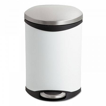 Step-On Medical Receptacle, 3 gal, Steel, White (9901WH)