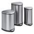 Safco Step-On Waste Receptacle, Triangular, Stainless Steel, 4 gal, Chrome/Black (9685SS)