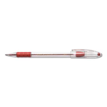 Pentel R.S.V.P. Ballpoint Pen, Stick, Medium 1 mm, Red Ink, Clear/Red Barrel, Dozen (BK91B)