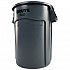 Vented Round Brute Container, 44 gal., Plastic, Gray (264360GY)