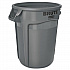 Vented Round Brute Container, 32 gal, Plastic, Gray (263200GY)