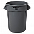 Vented Round Brute Container, 32 gal, Plastic, Gray (263200GY)