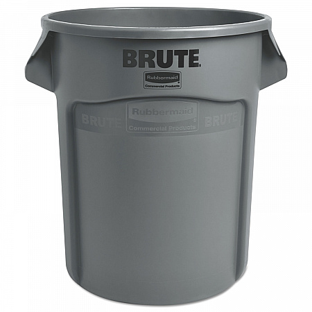Vented Round Brute Container, 20 gal, Plastic, Gray (262000GRA)