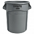 Vented Round Brute Container, 20 gal, Plastic, Gray (262000GRA)