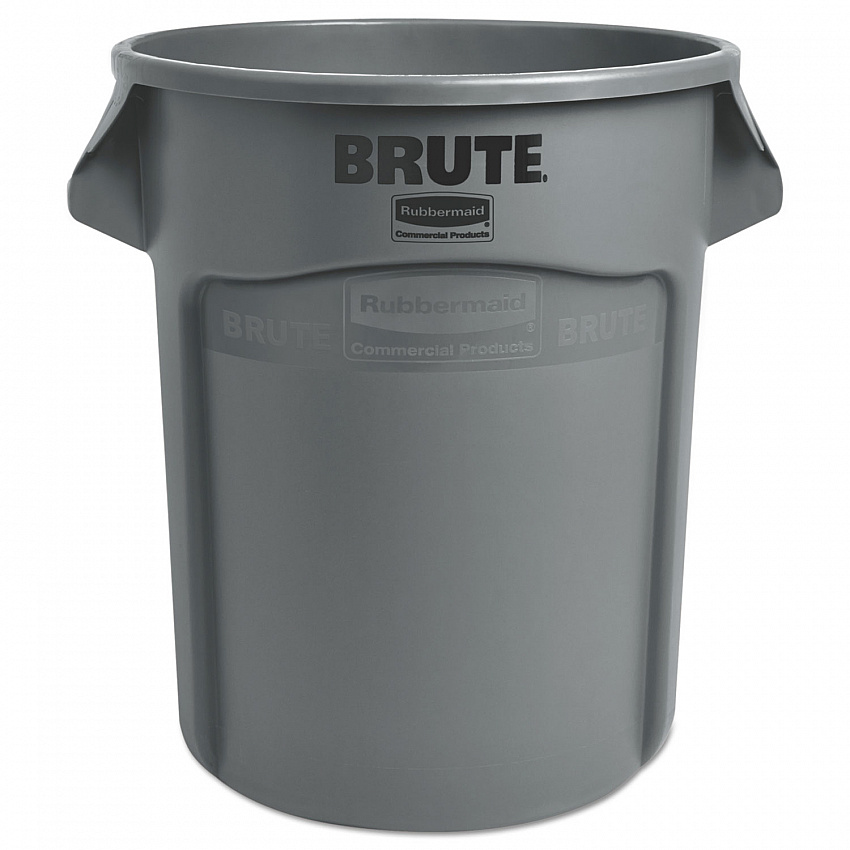 Vented Round Brute Container, 20 gal, Plastic, Gray (262000GRA)