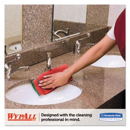 WypAll Microfiber Cloths, Reusable, 15 3/4 x 15 3/4, Red, 6/PK, 4 PK/CT (83980)