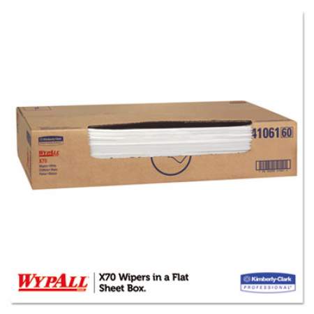 WypAll X70 Cloths, Flat Sheet, 29 4/5 x 16 3/5, White, 300/Carton (41061)