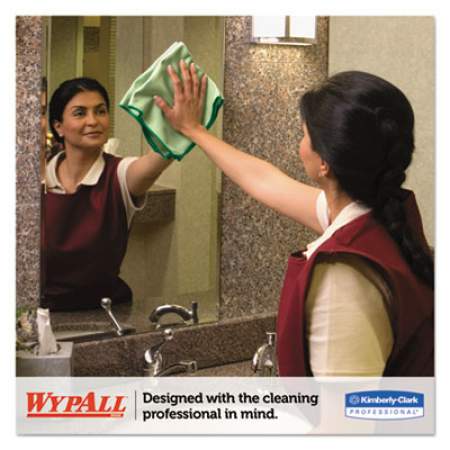 WypAll Microfiber Cloths, Reusable, 15 3/4 x 15 3/4, Green, 24/Carton (83630CT)