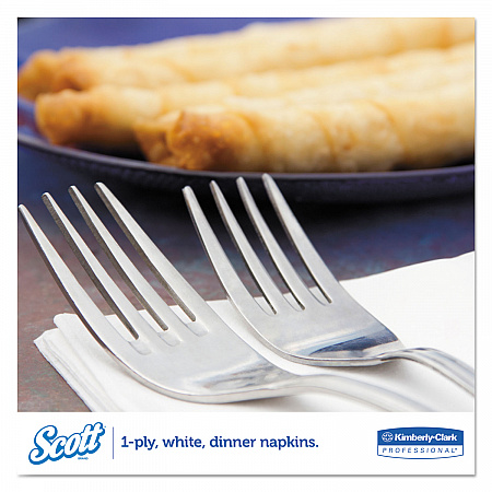 1/8-Fold Dinner Napkins, 2-Ply, 17 x 14.63, White, 300/Pack, 10 Packs/Carton (98200)