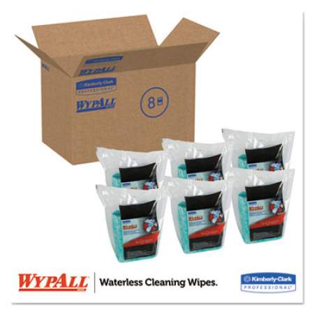 Green 6/CT New WypAll 91367CT 12" x 9" Waterless Cleaning Wipes Refill Bags 