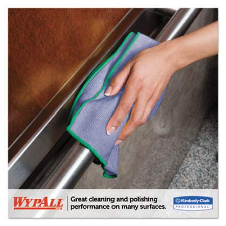 WypAll Microfiber Cloths, Reusable, 15 3/4 x 15 3/4, Blue, 24/Carton (83620CT)