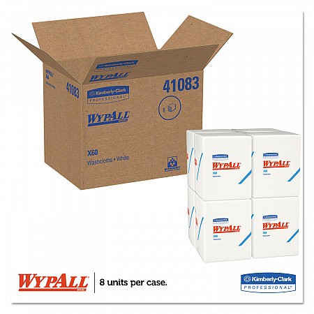General Clean X60 Cloths, 1/4 Fold, 12.5 x 10, White, 70/Pack, 8 Packs/Carton (41083)