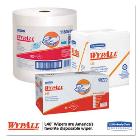 WypAll L40 Towels, Dry Up Towels, 19 1/2" x 42", White, 200 Towels/Roll (05860)