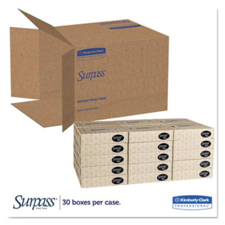 Surpass Facial Tissue, 2-Ply, White, Flat Box, 100 Sheets/Box, 30 Boxes/Carton (21340)
