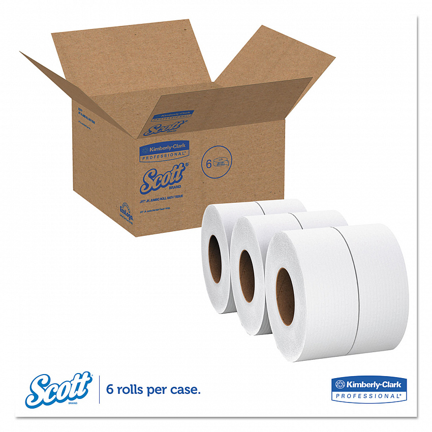 Essential JRT Extra Long Bathroom Tissue, Septic Safe, 2-Ply, 3.55" x 2,000 ft, White, 6 Rolls/Carton (07827)