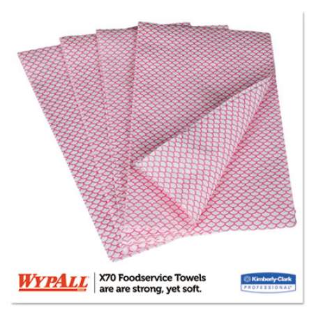 WypAll X70 Wipers, 12 1/2 x 23 1/2, Red, 300/Box (06354)