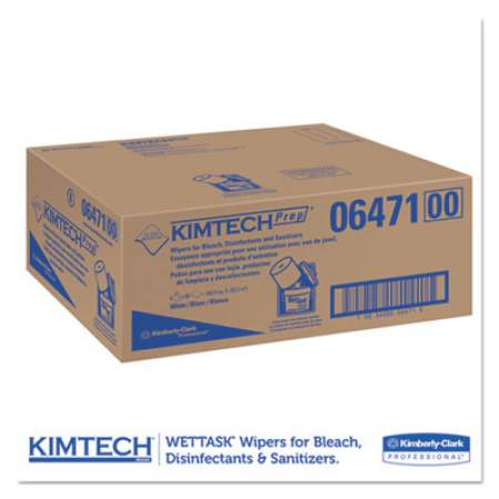 Kimtech WetTask System Prep Wipers for Bleach, Disinfectants and Sanitizers Hygienic Enclosed System Refills, 90/Roll, 6 Rolls/Carton (06471)
