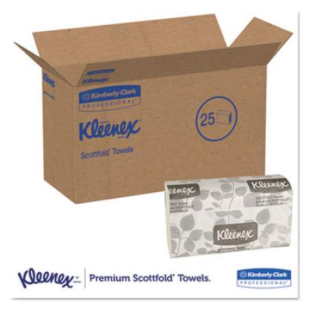 Kleenex Premiere Folded Towels, 9 2/5 x 12 2/5, White, 120/Pack, 25 Packs/Carton (13254)