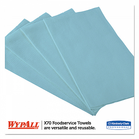 X70 Foodservice Towels, 1/4 Fold, 12.5 x 23.5, Unscented, Blue, 300/Carton (05927)