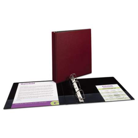 Avery Durable Non-View Binder with DuraHinge and Slant Rings, 3 Rings, 1.5" Capacity, 11 x 8.5, Burgundy (27352)