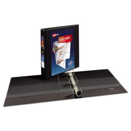 Avery Heavy-Duty View Binder with DuraHinge and One Touch EZD Rings, 3 Rings, 1.5" Capacity, 11 x 8.5, Black (79695)