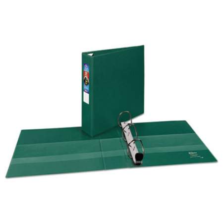 Avery Heavy-Duty Non-View Binder with DuraHinge and One Touch EZD Rings, 3 Rings, 2" Capacity, 11 x 8.5, Green (79782)