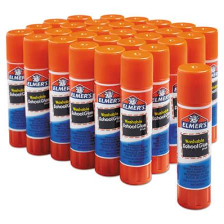 Elmer's Washable School Glue Sticks, 0.24 oz, Applies and Dries Clear, 30/Box (E556)