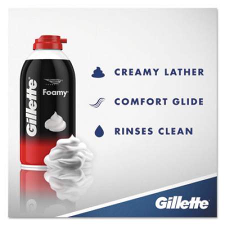 Gillette Foamy Shave Cream, Original Scent, 2 oz Aerosol Spray Can, 48/Carton (14501)
