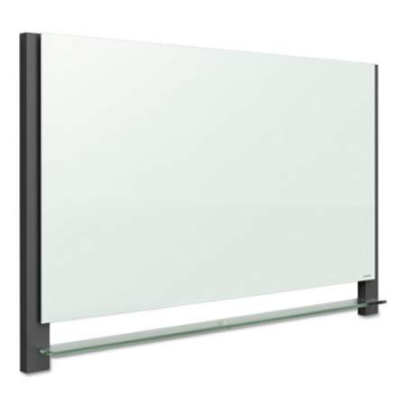 Quartet Evoque Magnetic Glass Marker Board with Black Aluminum Frame, 50 x 28, White (G5028BA)