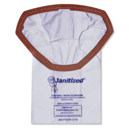 Janitized Vacuum Filter Bags Designed to Fit ProTeam Super Coach Pro 6/GoFree Pro, 100/CT (JANPTSCP62)