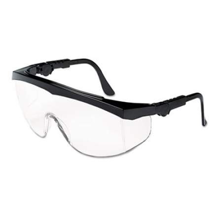 MCR Safety Tomahawk Wraparound Safety Glasses, Black Nylon Frame, Clear Lens, 12/box (TK110)