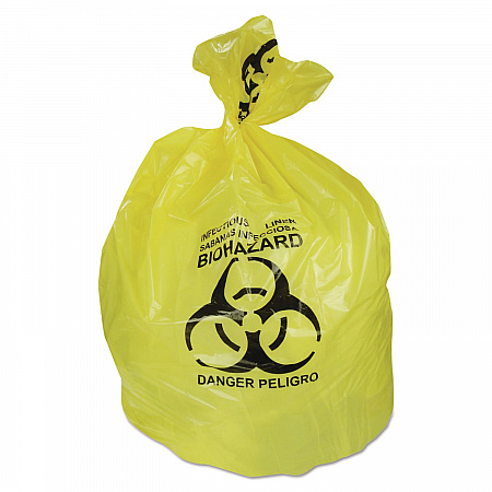 Healthcare Biohazard Printed Can Liners, Biohazard Infectious Waste, 30 gal, 1.3 mil, 30