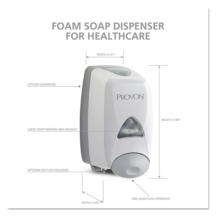 FMX-12 Foam Soap Dispenser, 1,250 mL, 6.25 x 5.12 x 9.88, Dove Gray (516006)