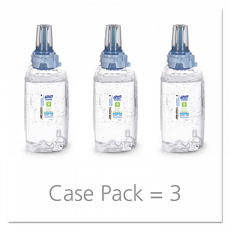 Advanced Hand Sanitizer Green Certified Gel Refill, For ADX-12 Dispensers, 1,200 mL, Fragrance-Free, 3/Carton (880303CT)