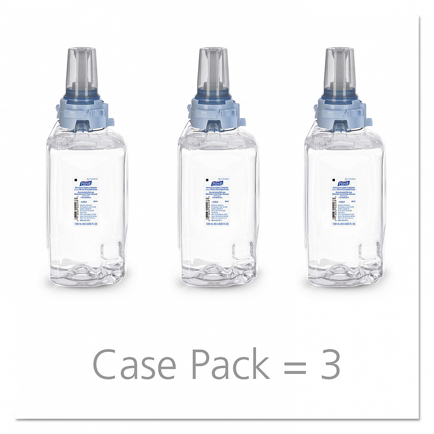 Advanced Hand Sanitizer Green Certified Foam Refill, For ADX-12 Dispensers, 1,200 mL, Fragrance-Free, 3/Carton (880403CT)