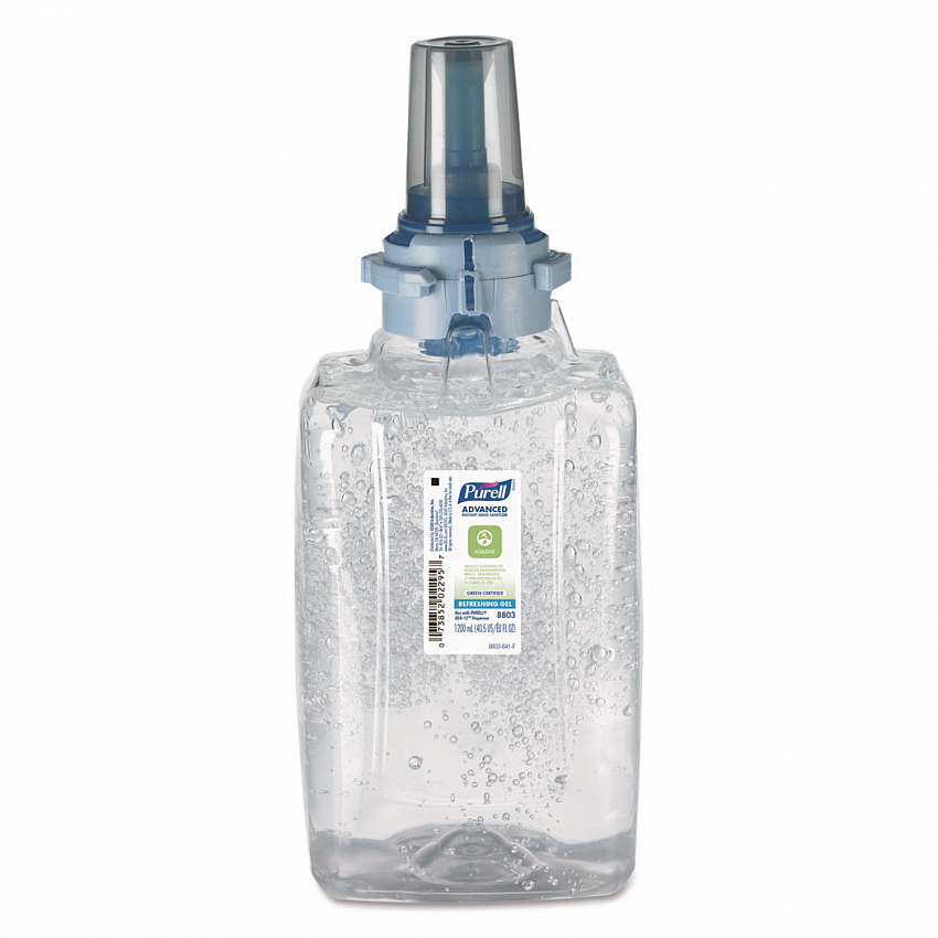 Advanced Hand Sanitizer Green Certified Gel Refill, For ADX-12 Dispensers, 1,200 mL, Fragrance-Free (880303EA)