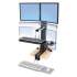 WorkFit by Ergotron WorkFit-S Sit-Stand Workstation, Dual 24" LCDs, 29.5", Polished Aluminum/Black (33341200)