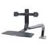 WorkFit by Ergotron WorkFit-A Sit-Stand Workstation, Dual 24" LCDs, 21.5" x 11" x 37", Polished Aluminum/Black (24312026)
