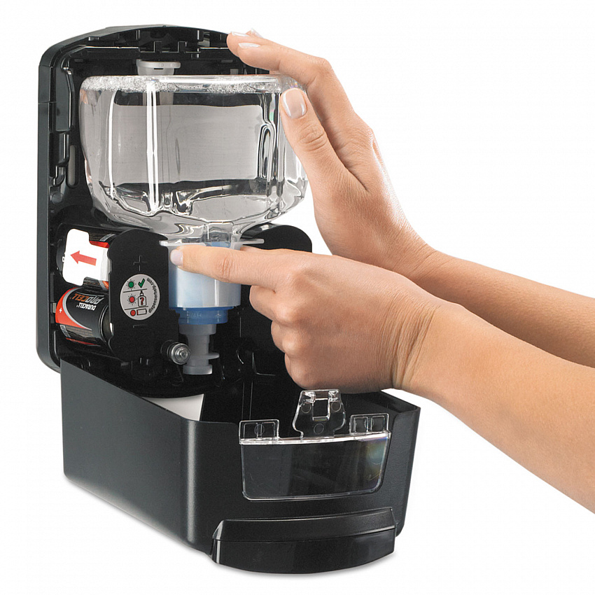 LTX-7 Touch-Free Dispenser, 700 mL, 5.75 x 4 x 4.88, Chrome/Black, 4/Carton (132804)