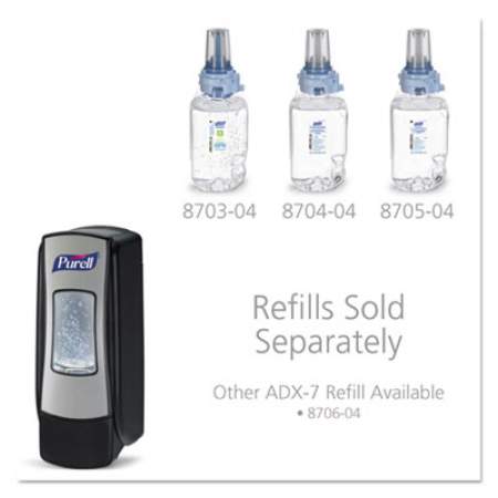 PURELL ADX-7 Dispenser, 700 mL, 3.75 x 3.5 x 9.75, Chrome/Black (872806)