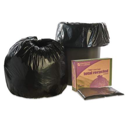 AbilityOne 8105013862290, SKILCRAFT Recycled Content Trash Can Liners, 30 gal, 1.3 mil, 30" x 39", Black/Brown, 100/Carton