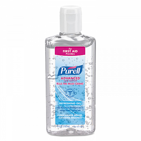 Advanced Hand Sanitizer Refreshing Gel, 4 oz Flip-Cap Bottle, Clean Scent, 24/Carton (965124)